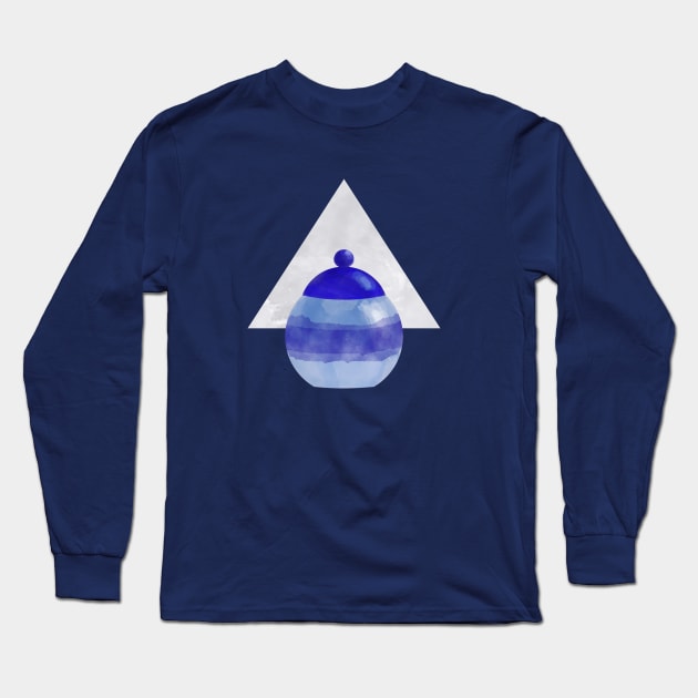 Blue Jar Art Long Sleeve T-Shirt by ArtsByNaty